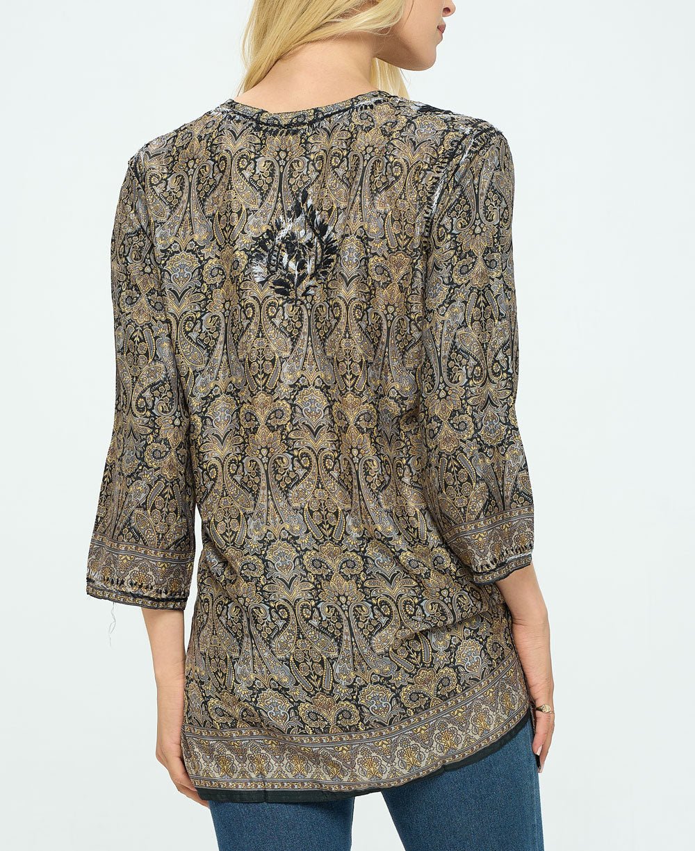Black and Beige Tunic With Hand Embroidery、mySite、topwebapps