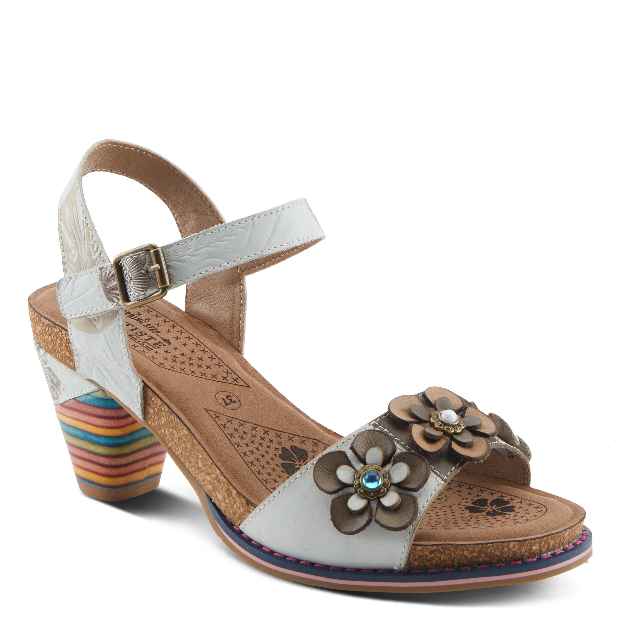  L'Artiste by Spring Step Bluesky Ankle Strap - White Multi、mySite、preschool7hills