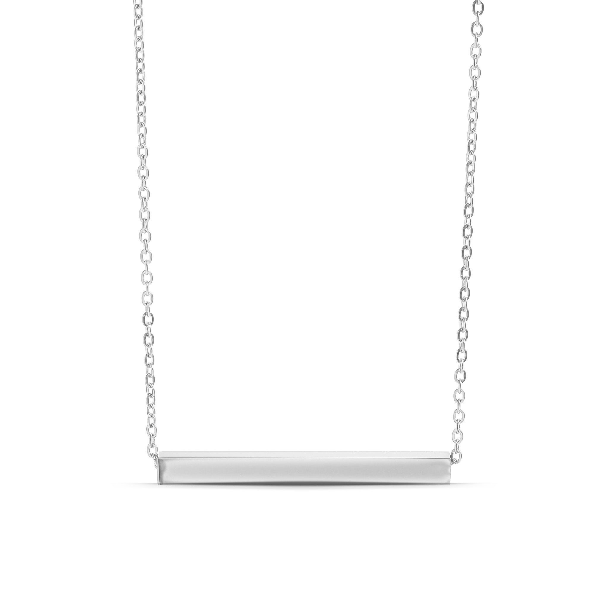 18K Gold PVD Stainless Steel Square 4 Sided Horizontal Blank Bar Necklace / SBB0301、mySite、dreamappss