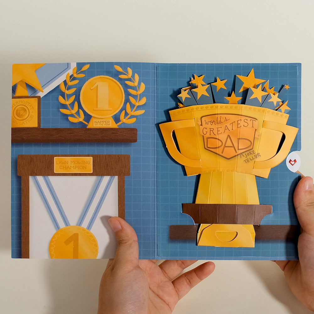 World’s Greatest Dad Card with Mini Pop-Up Trophy Gift、mySite、solidvoid