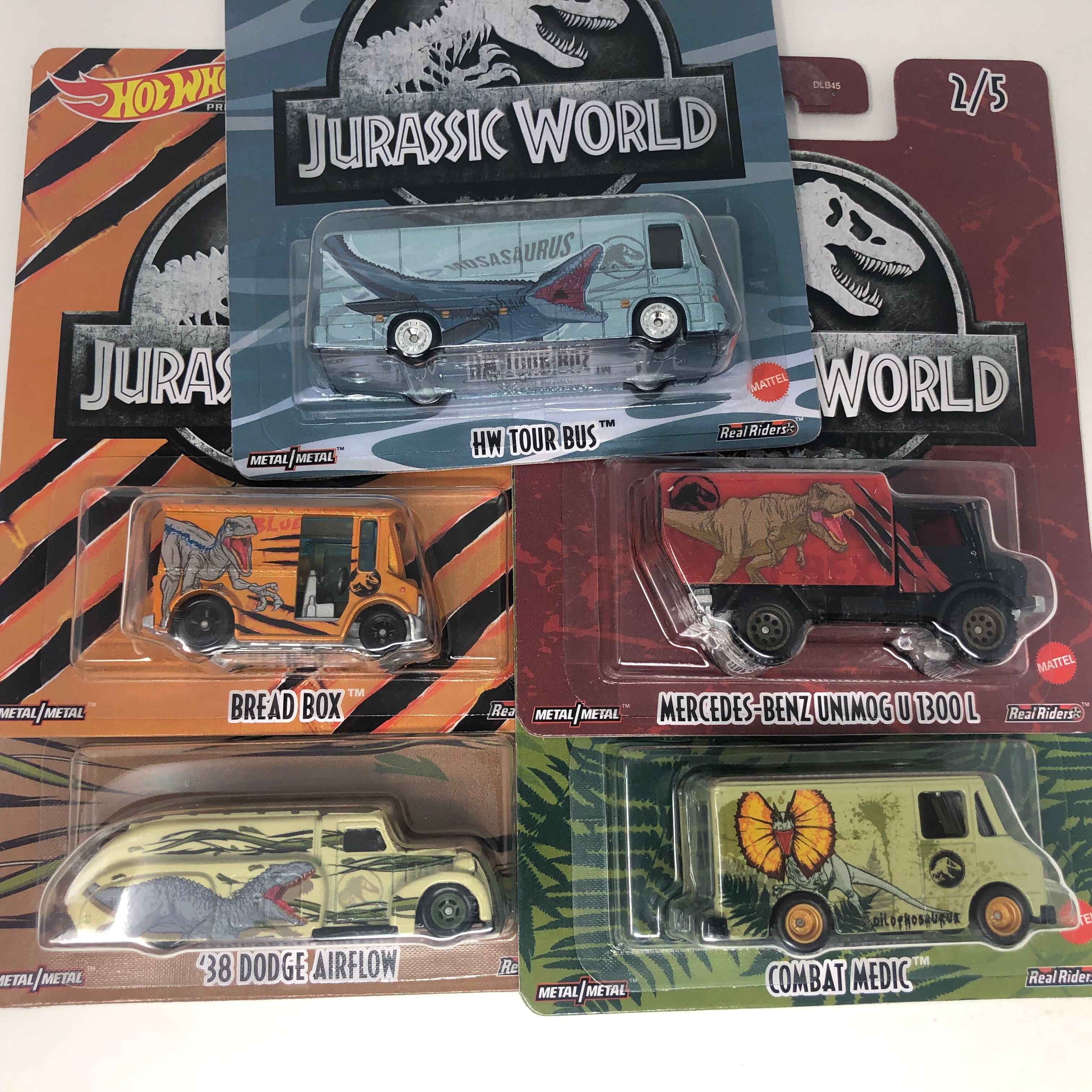 5 Car Set * 2022 Hot Wheels Pop Culture Jurassic World Case Q、mySite、hgirdovlk