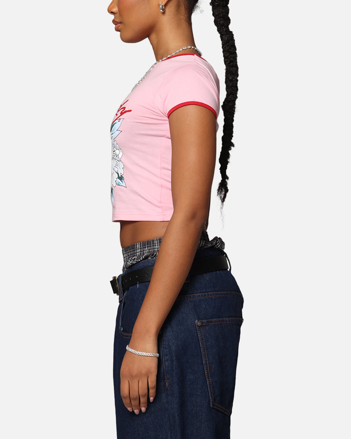 Ed Hardy Women's Blooming Baby Ringer T-Shirt Pink/Red、mySite、zt4zffjzw