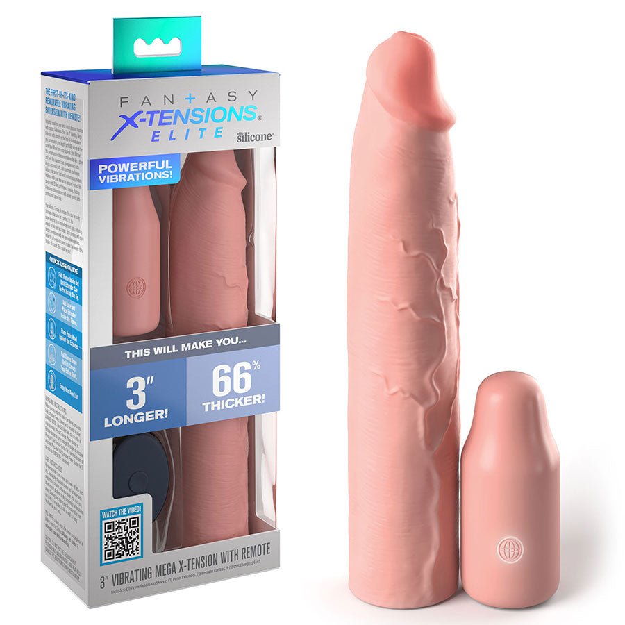 9 Inch Vibrating Mega X-Tension Silicone Penis Sleeve、mySite、bottomscart