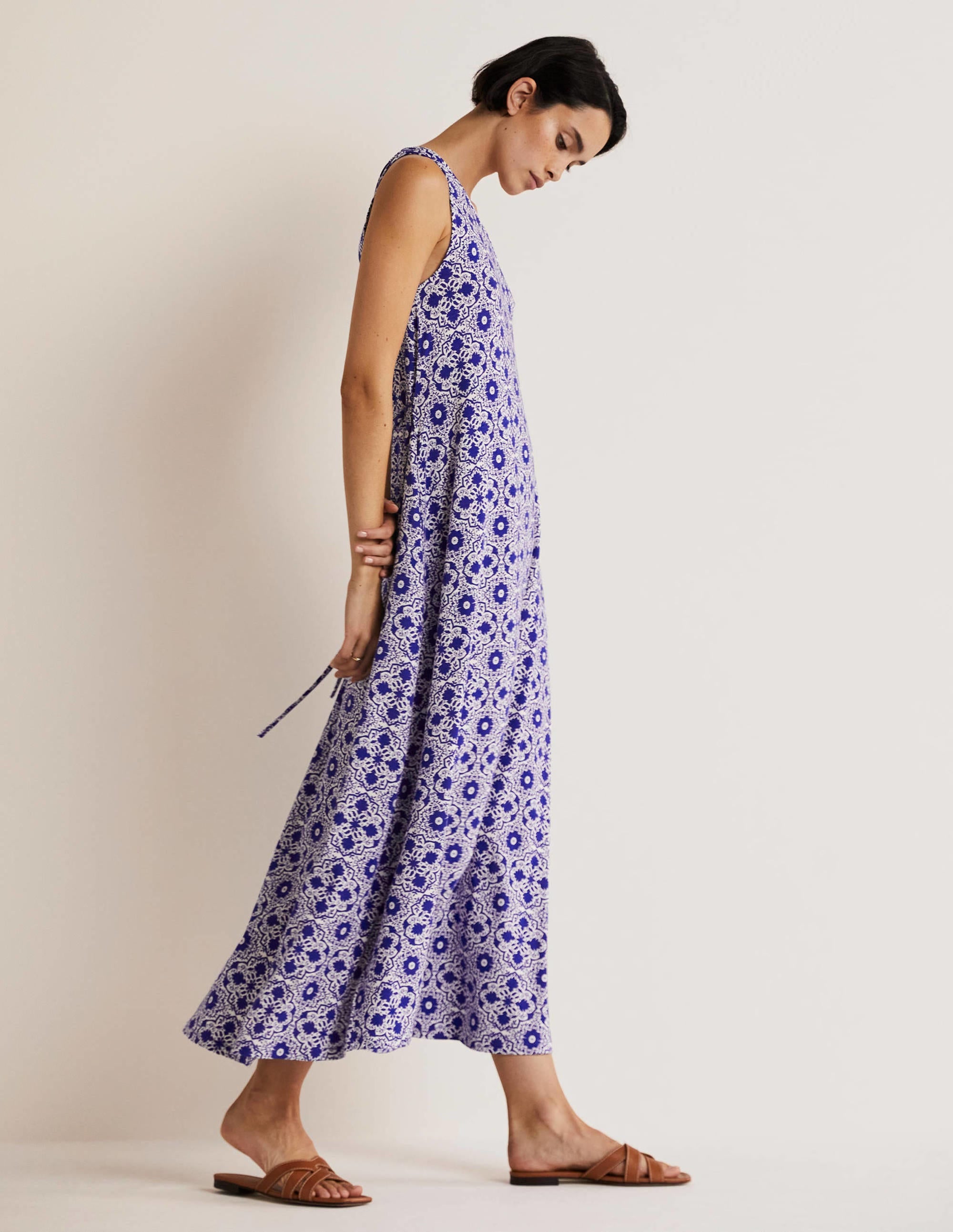  One Shoulder Jersey Midi Dress-Atlantic Ocean, Bloomsbury、mySite、ashleygrahame