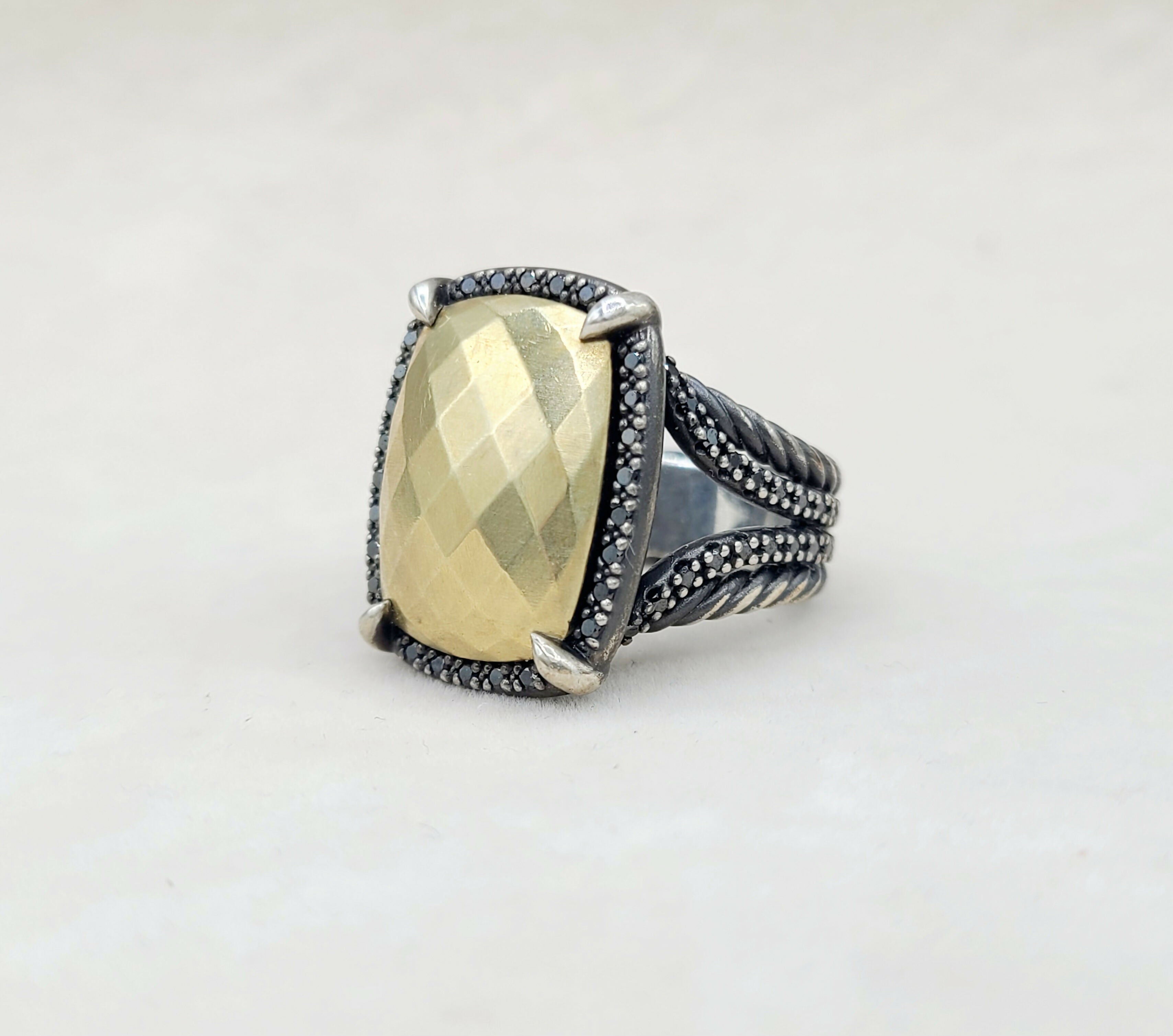 David Yurman Chatelaine Oblong Ring Black Diamonds & Gold、mySite、hinf8tx79