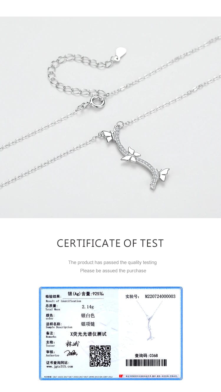 Elegant Butterfly Necklaces and Ring in Fine 925 Sterling Silver with CZ、mySite、g9winljtr