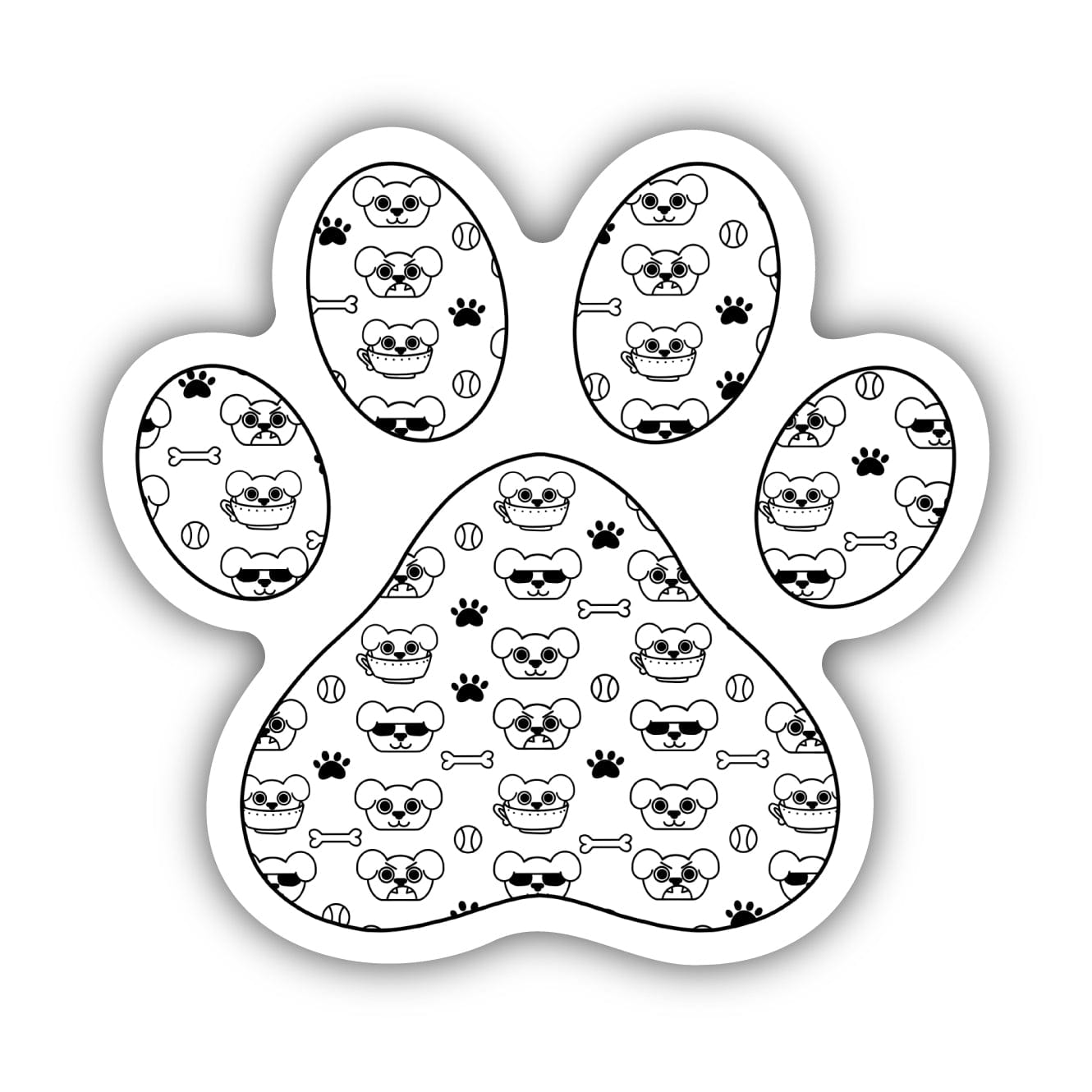  Dog Pattern Paw Print Sticker、mySite、ghnorth