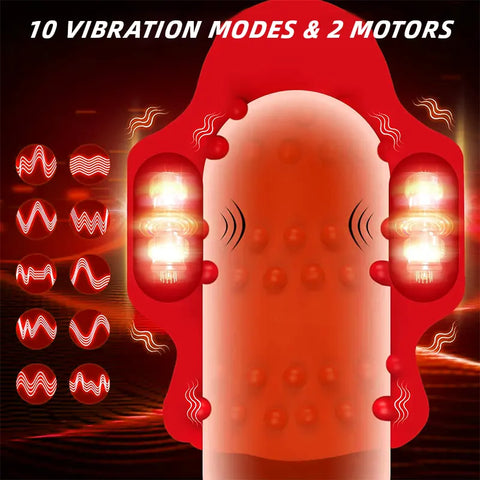 Red Lips Vibrating Oral-Style Penis Stroker