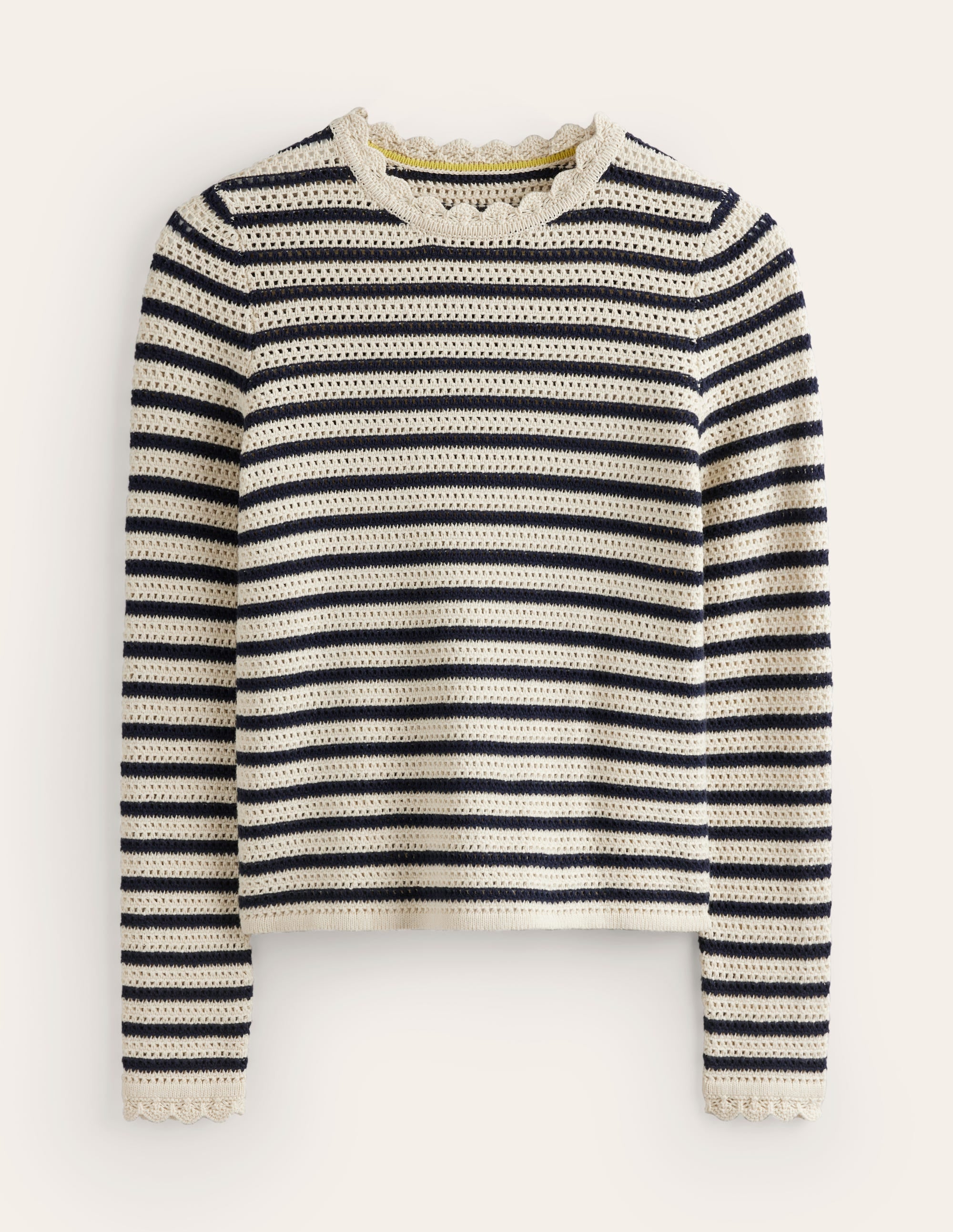  Textured Scallop Jumper-Warm Ivory/ Naval Academy、mySite、ashleygrahame