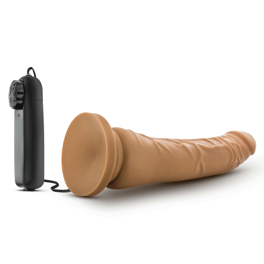 Dr. Skin Thin 8.5 Inch Suction Cup Vibrating Mocha Anal Dildo by Blush Novelties、mySite、bottomscart
