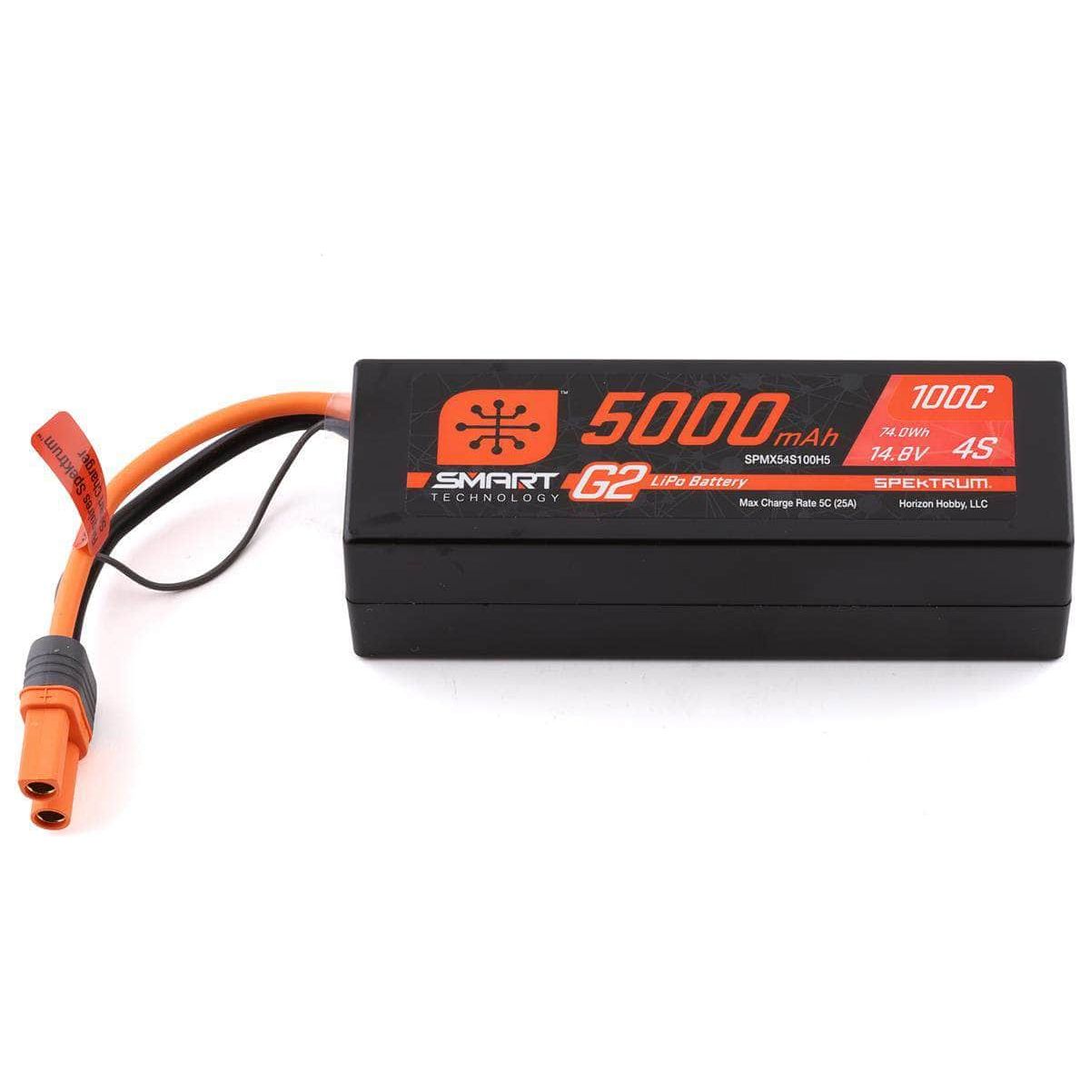  SPMX54S100H5, Spektrum RC 4S Smart G2 LiPo 100c Battery Pack (14.8V/5000mAh) w/IC5 Connector、mySite、merchandisen