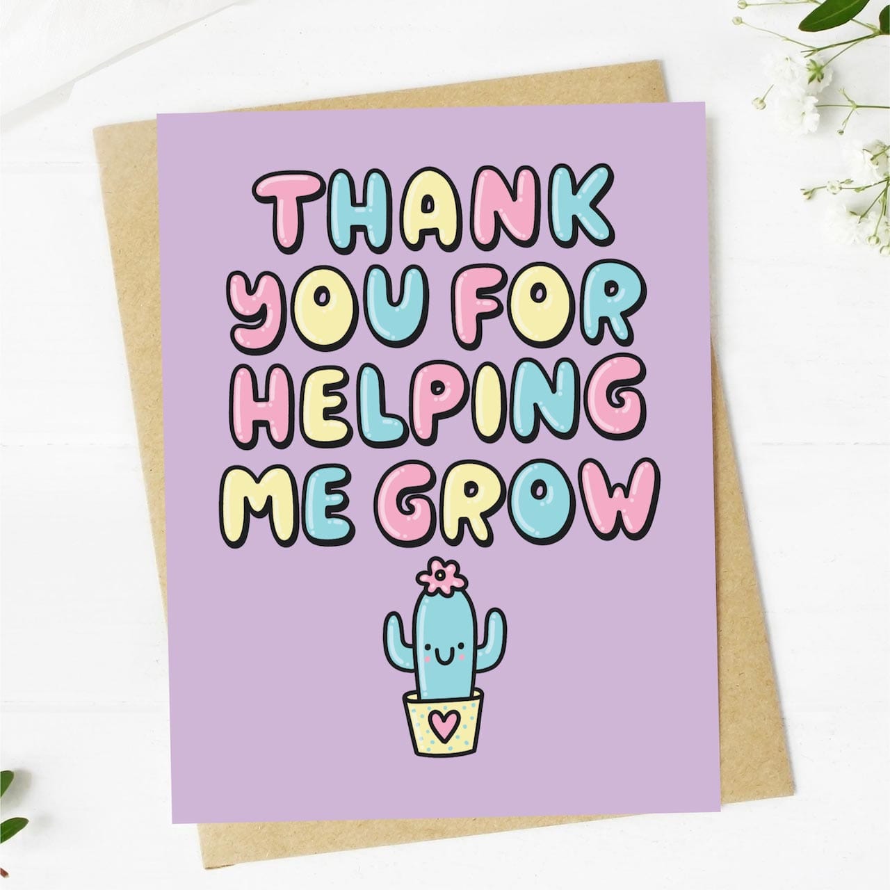  Thank You For Helping Me Grow Greeting Card、mySite、ghnorth