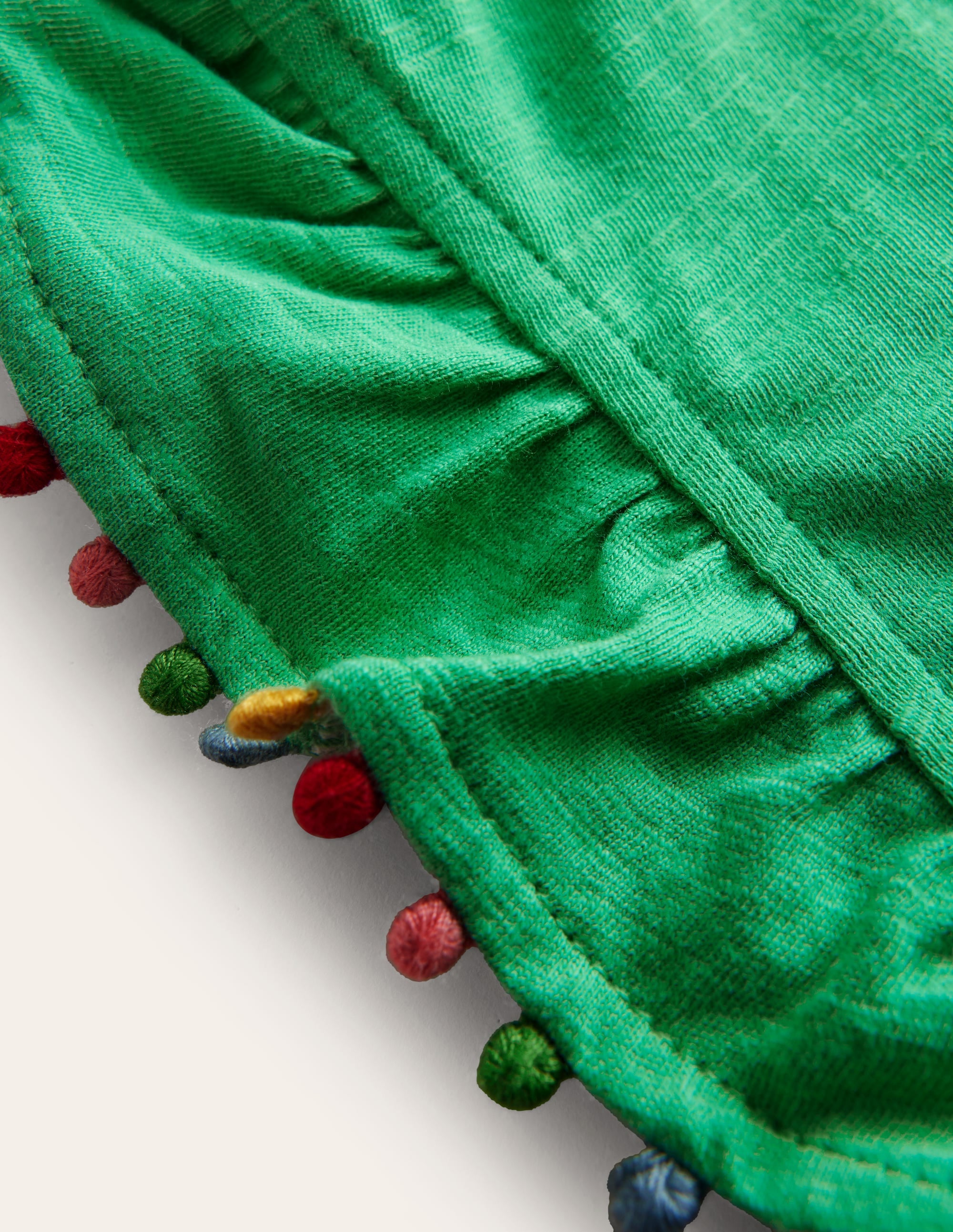  Pom Trim T-Shirt-Pea Green、mySite、ashleygrahame