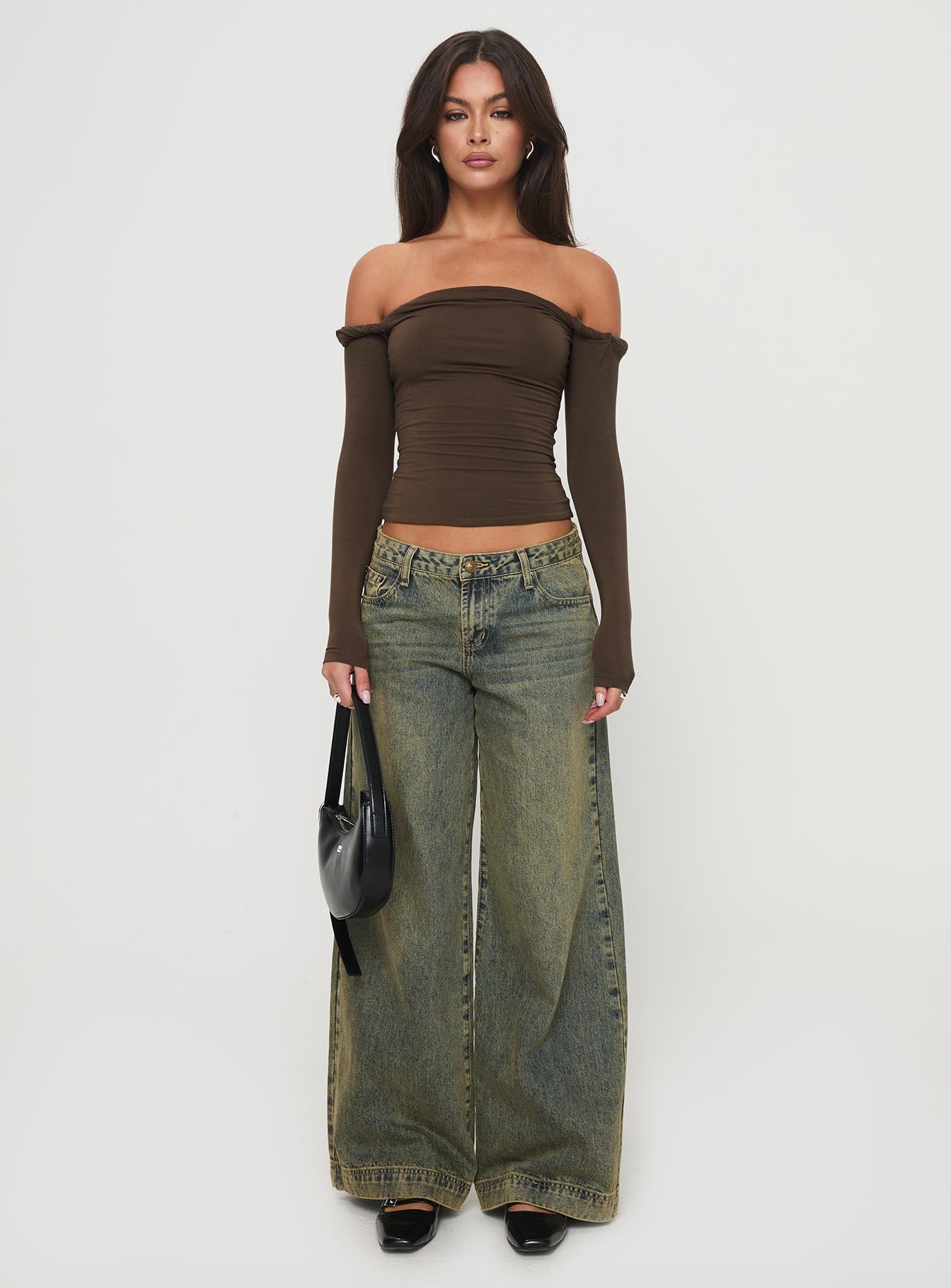 Dusky Long Sleeve Top Khaki、mySite、solidvoid