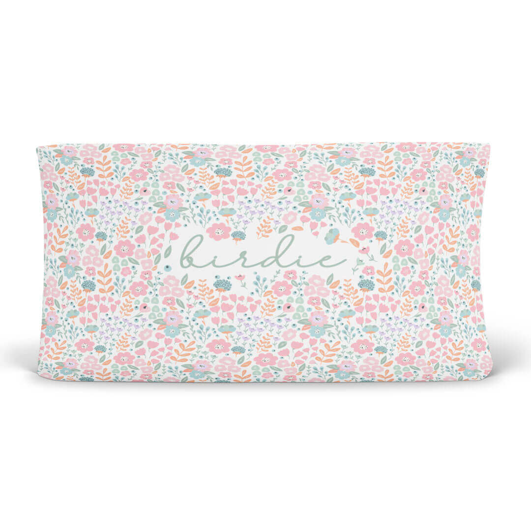  Willow's Whimsy Floral Personalized Changing Pad Cover、mySite、layawaytickets