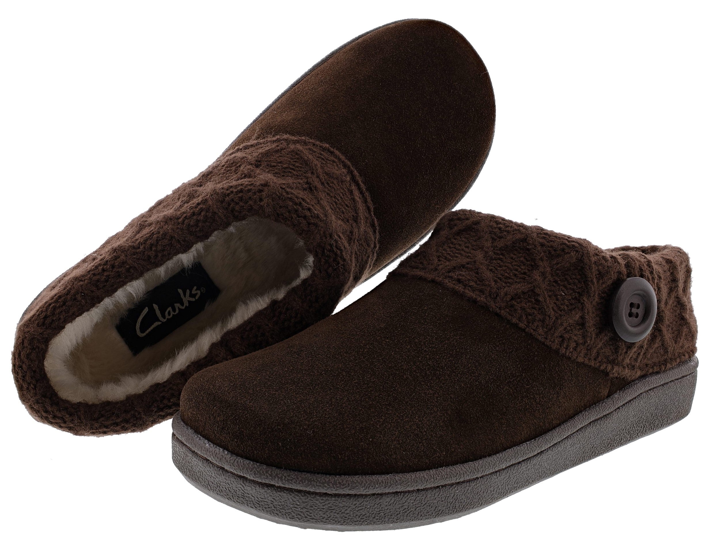 Clarks Women's Knitted Collar Clog Winter Slippers Angelina、mySite、dreamappss