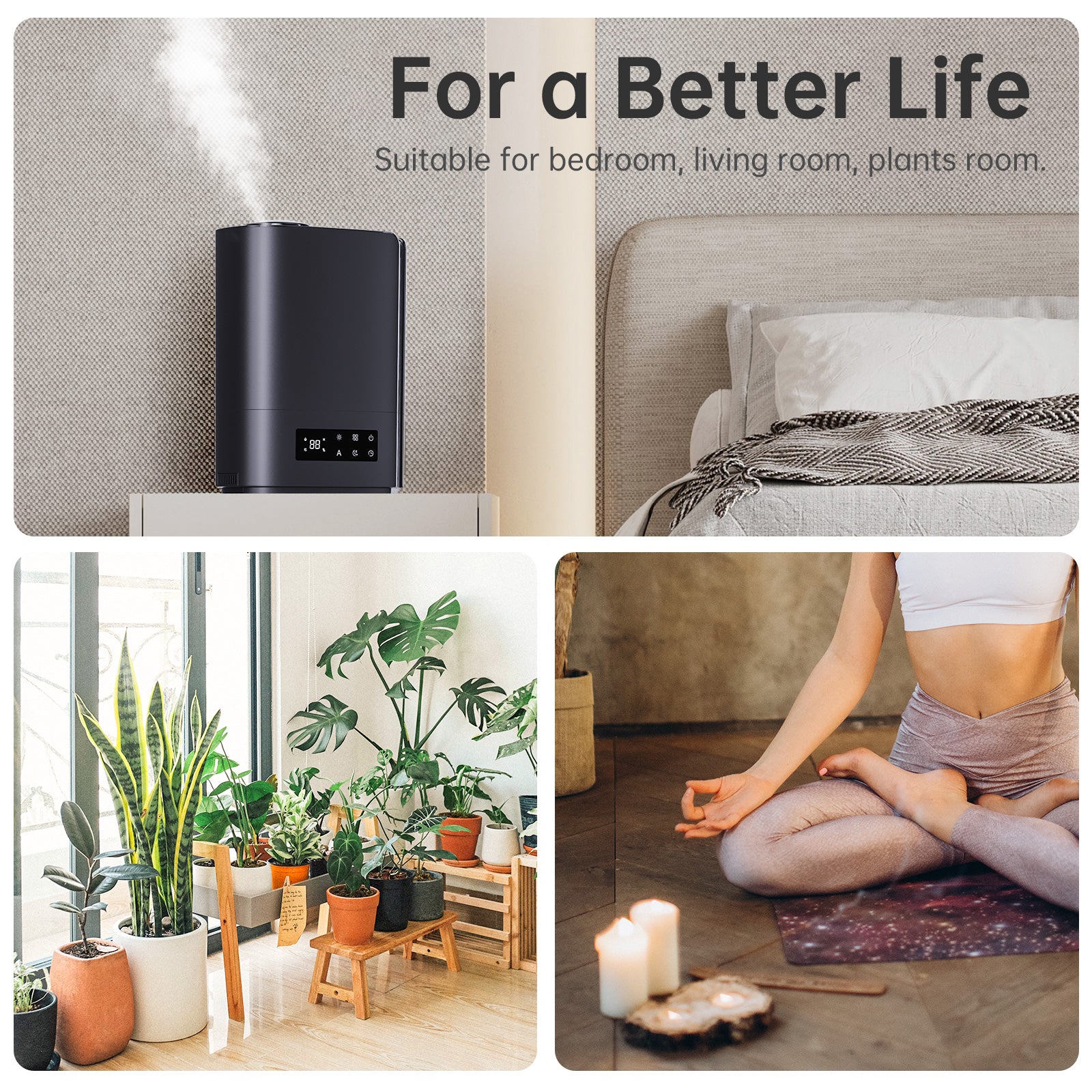 KLOUDIC Top-Fill 6L Cool Mist Large Humidifier for Home Air Vaporizer with Humidistat and Timer、mySite、fannypackpong