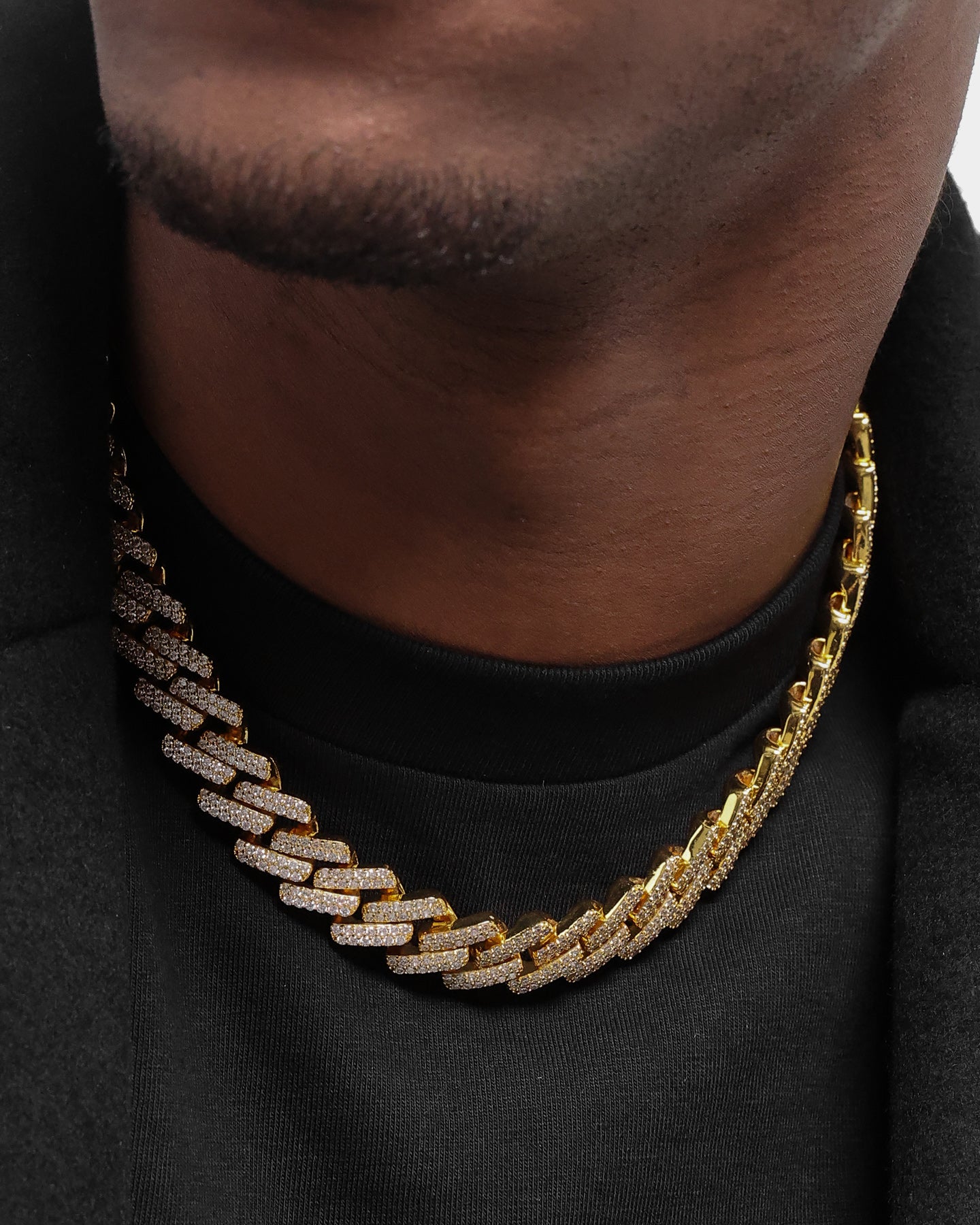 NXS 18 14mm Iced Interlink Chain Iced Gold、mySite、zt4zffjzw