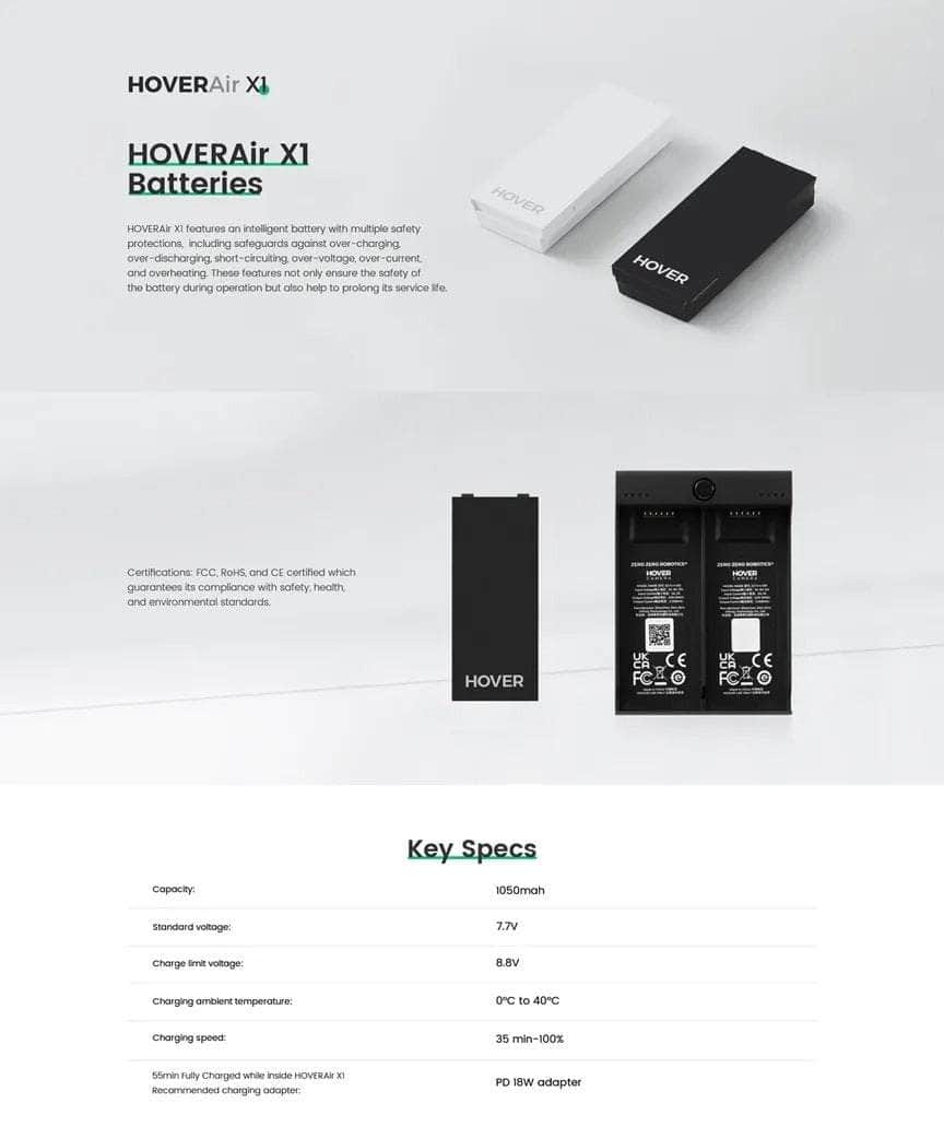 HOVERAir X1 Battery - Black