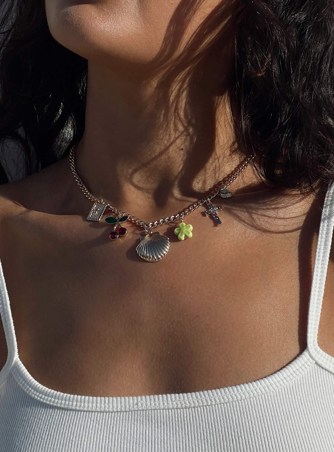 All My Life Charm Necklace Gold、mySite、solidvoid