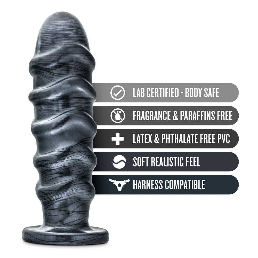 Jet By Blush® | Annihilator Carbon Metallic Black 11-Inch Anal Plug With Suction Cup Base、mySite、bottomscart