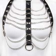BDSM Metal Chain Set | Adjustable Harness | Black | Bondage Ring、mySite、bottomscart