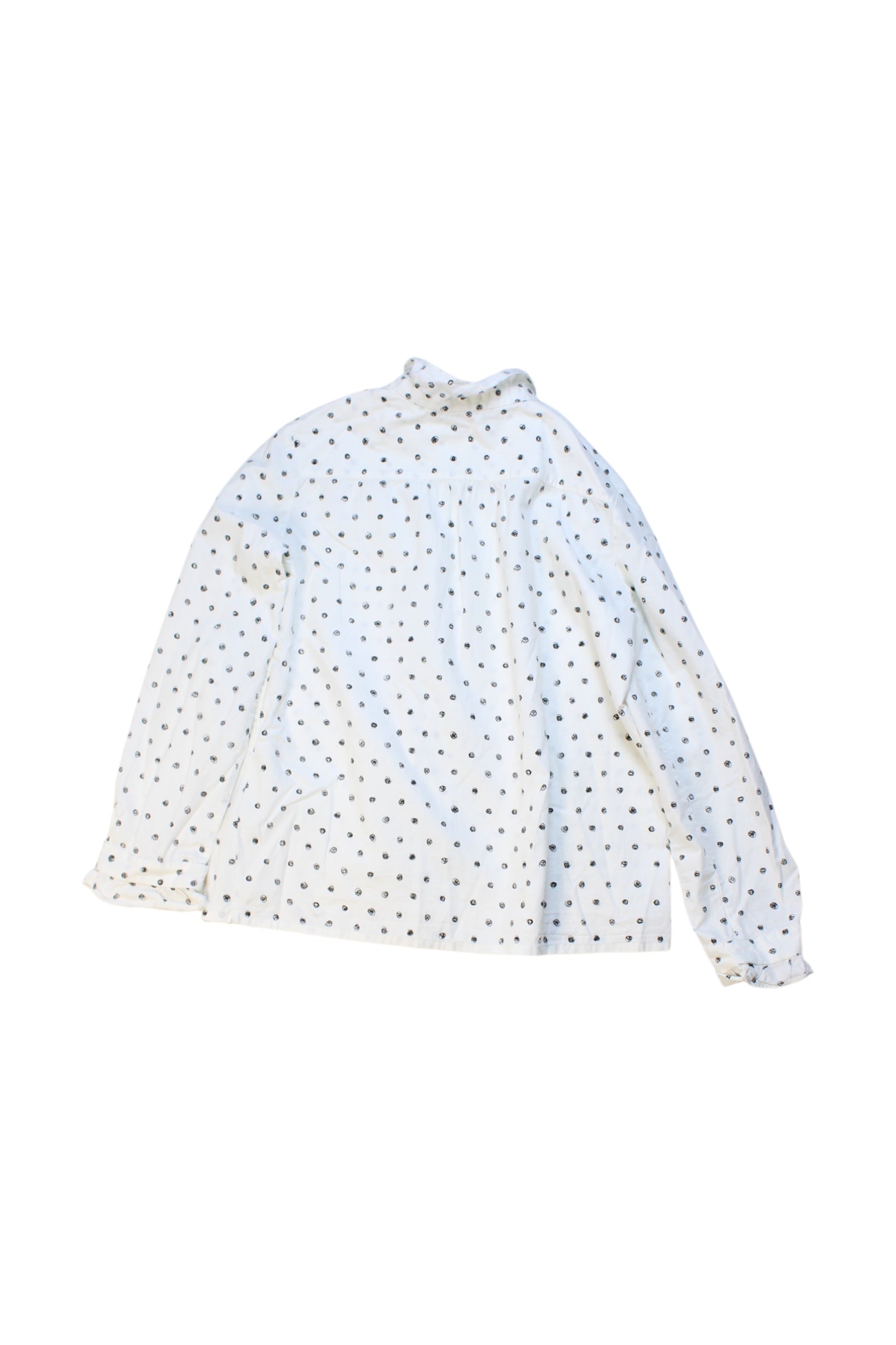 Bonpoint Polka Dot Ruffle Collar Shirt - Size 8Y、mySite、g9winljtr