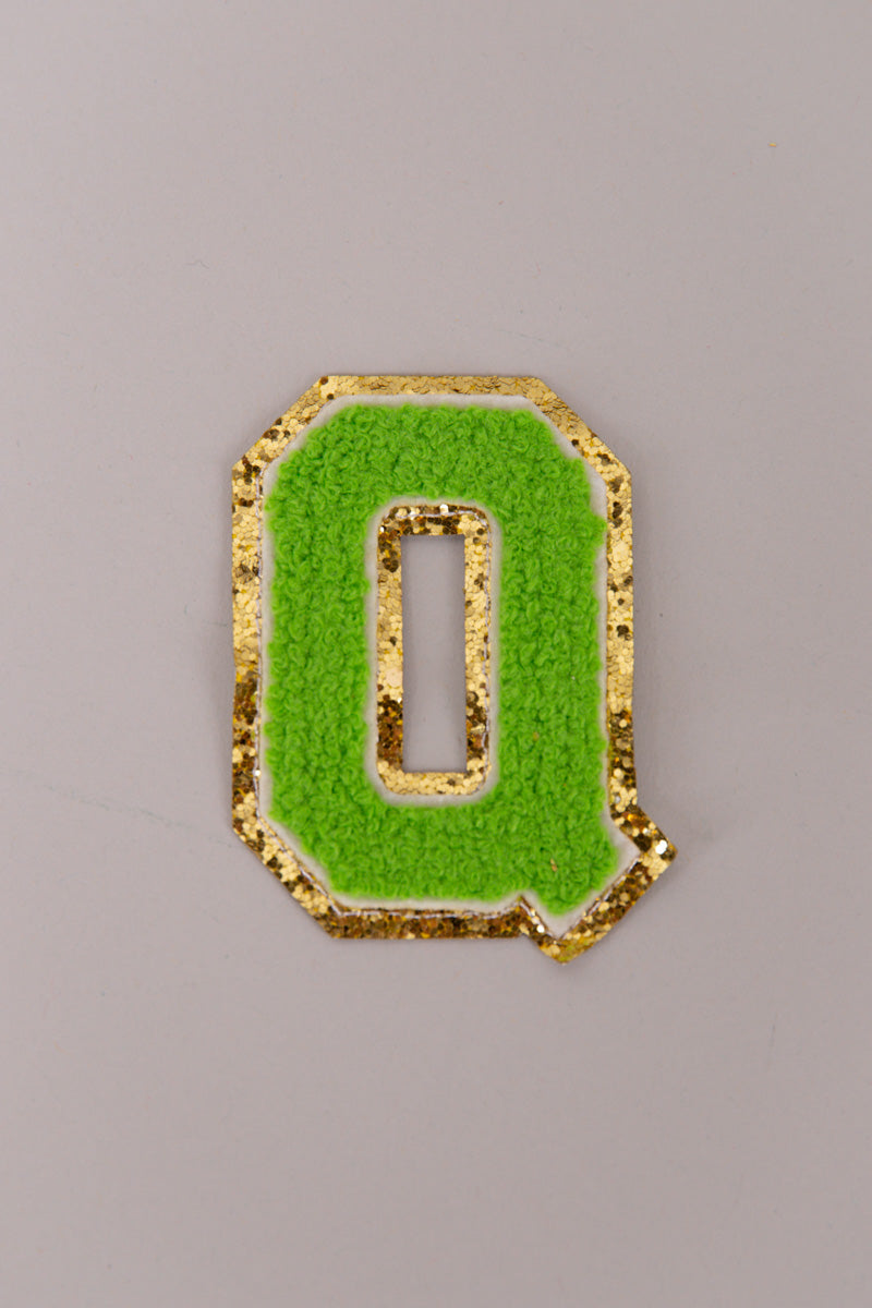 Chenille Adhesive Patch Letters - Green 5.5cm、mySite、hinf8tx79