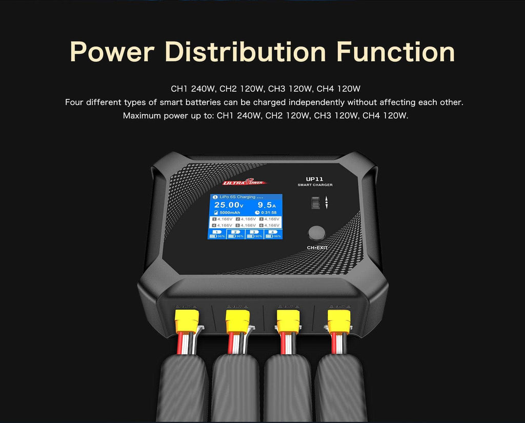 UltraPower UP11 240W 12A 1-6S Quad Channel AC/DC Smart Charger