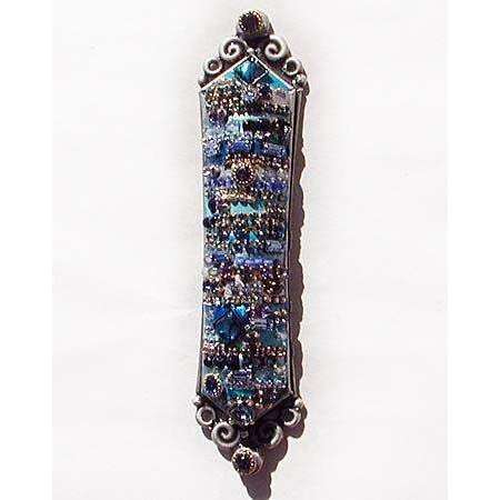 Michal Golan Cool Blues Swarovski Crystal Mezuzah、mySite、topwebapps