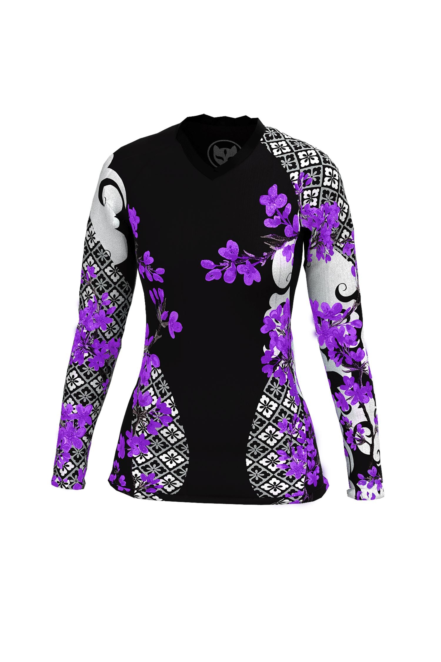 Women's Cherry Blossom Ranked Jiu Jitsu Rashguard - Long Sleeve、mySite、gigharbornorthrealestate