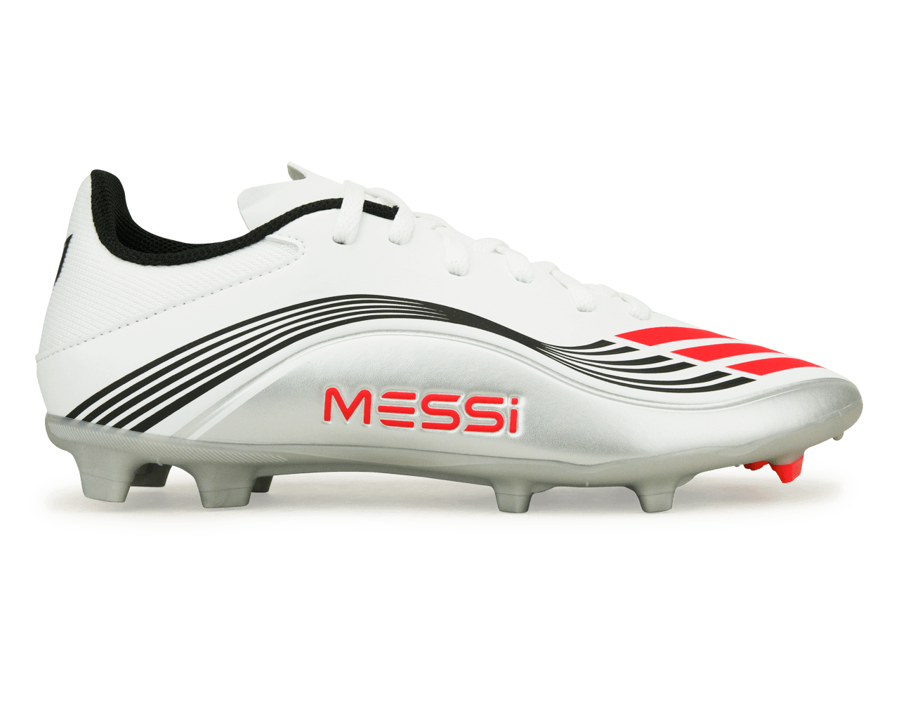 adidas Kids F50 League Messi FG/MG White/Red/Silver、mySite、noshort