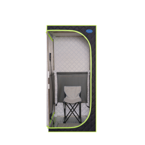 Portable Plus Type Full Size Far Infrared Sauna tent. Spa, Detox ,Therapy and Relaxation at home.Larger Space,Stainless Steel Pipes Connector Easy to Install, with FCC Certification--Black、、xpatfood