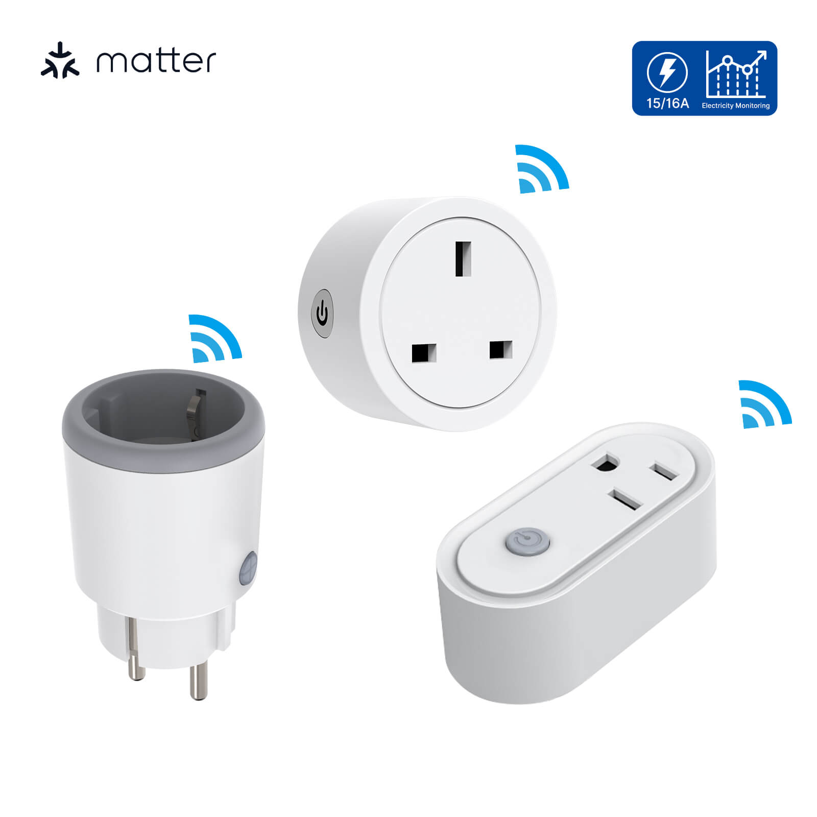 Smart Plug Matter WiFi Socket Timer Outlet Power Monitor、mySite、fannypackpong