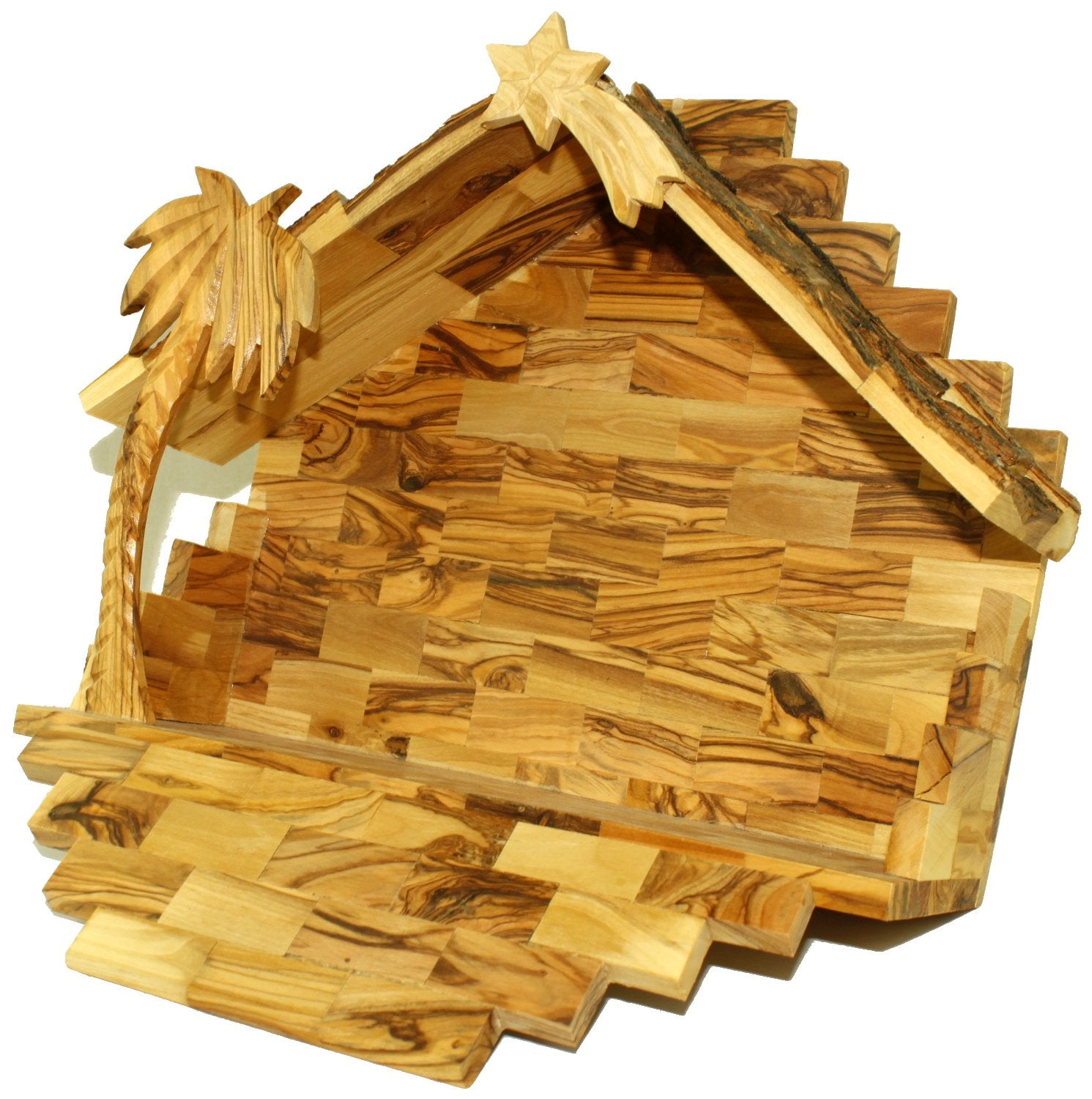 Holy Land Market Olive Wood Nativity Set - Inspirational Christmas Decorations Indoor, Hand Carved Nativity Set for Christmas Table Decor, Bethlehem Olive Wood, Christian Home Gift、mySite、topwebapps