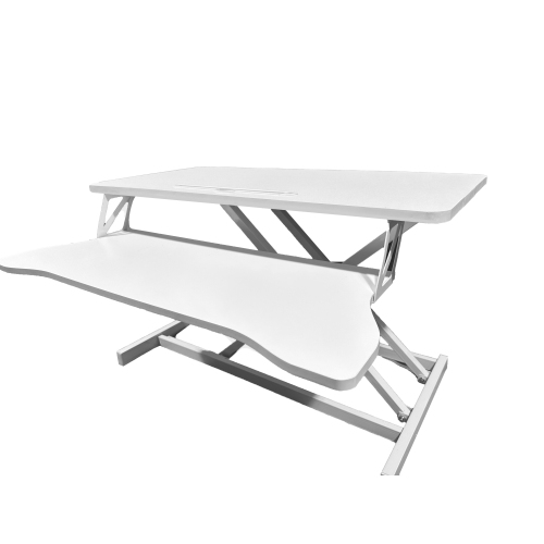 32 Inch Desk Converter, Height Adjustable Sit to Stand Riser, Dual Monitor and Laptop Workstation with Wide Keyboard Tray (BLACK) BACK-TO-SCHOOL、、casual