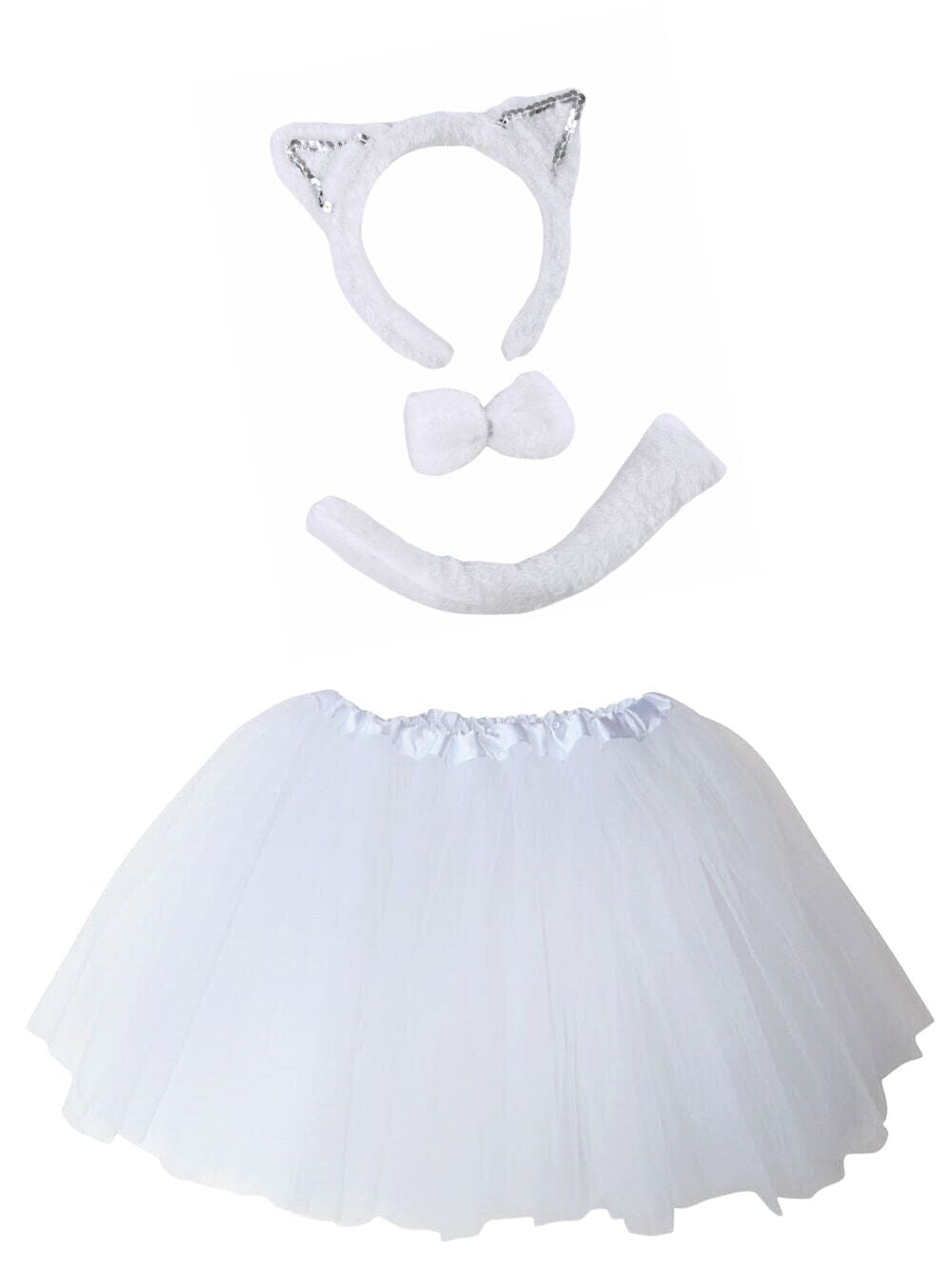 White Cat Costume - Complete Kids Costume Set with Tutu and Accessories、mySite、camillekostekn