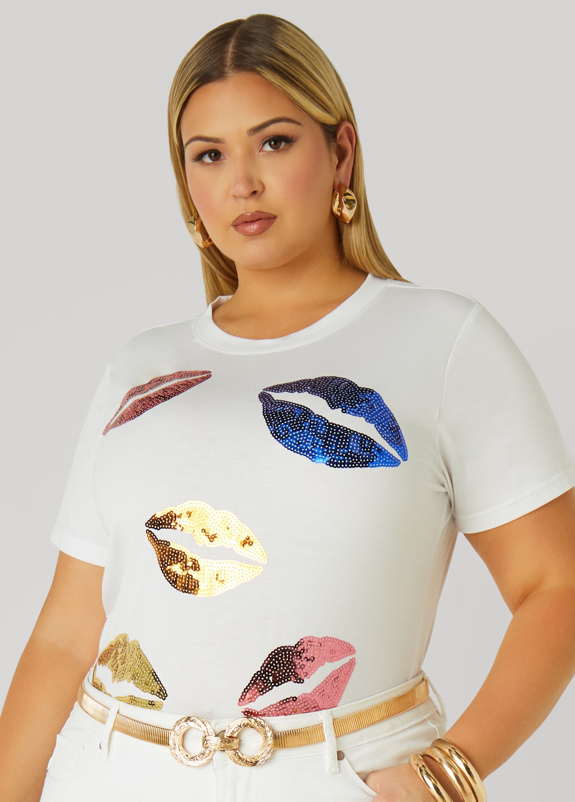 Lips Sequin Applique Tee、mySite、bengalsvssteelers