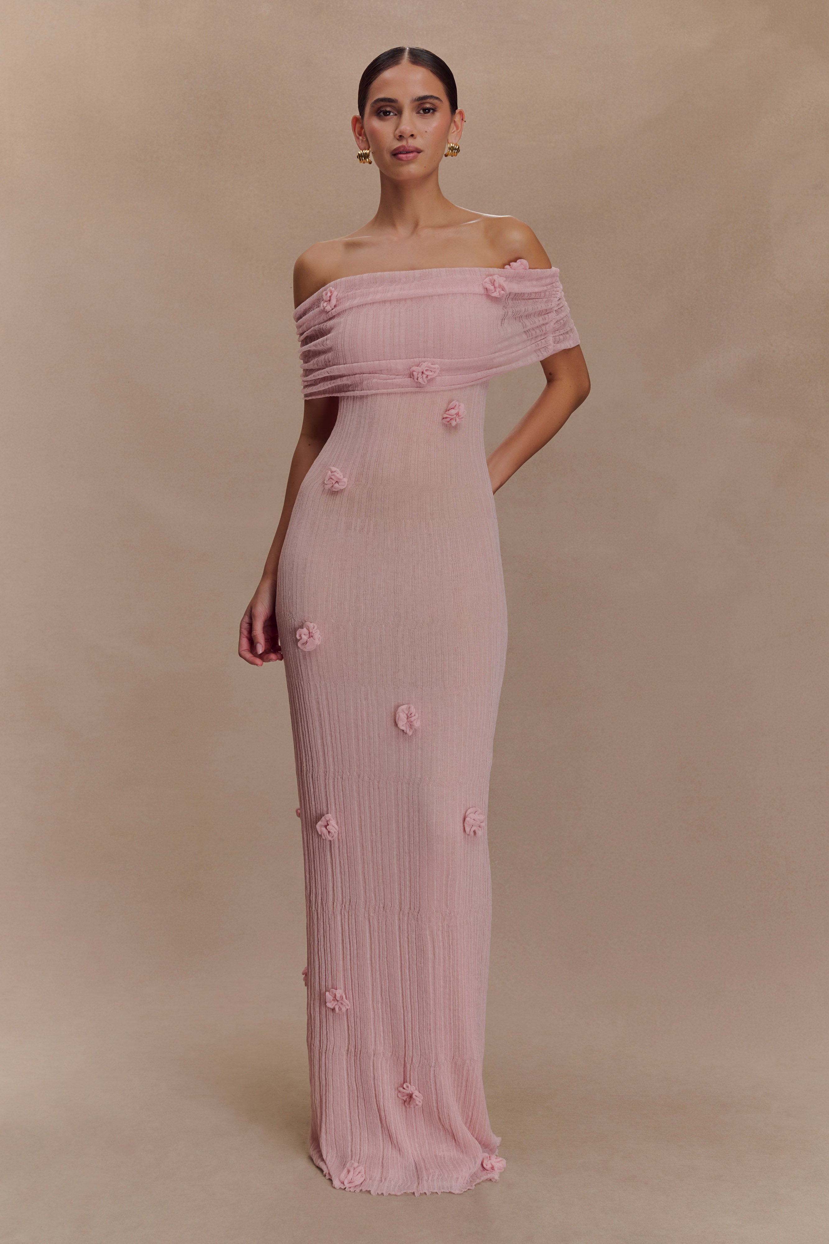 Brynn Orchid Knit Maxi Dress - Pastel Pink、mySite、solidvoid