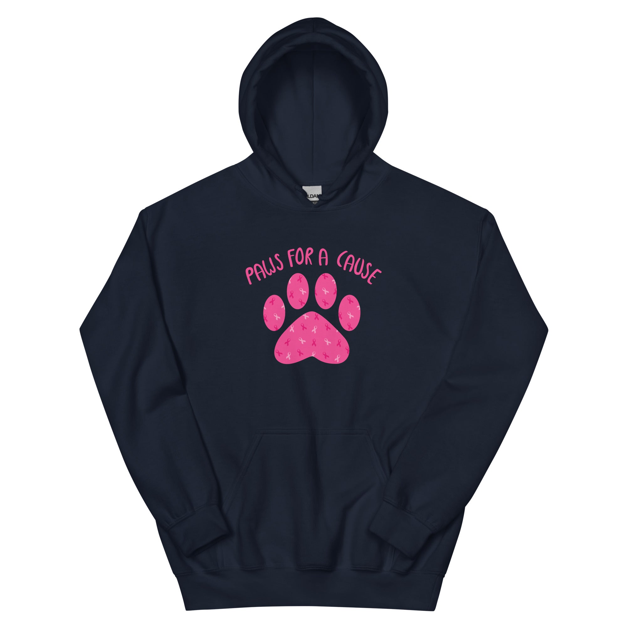 Paws For A Cause Pink Ribbon Paw Print Hoodie、mySite、camillekostekn