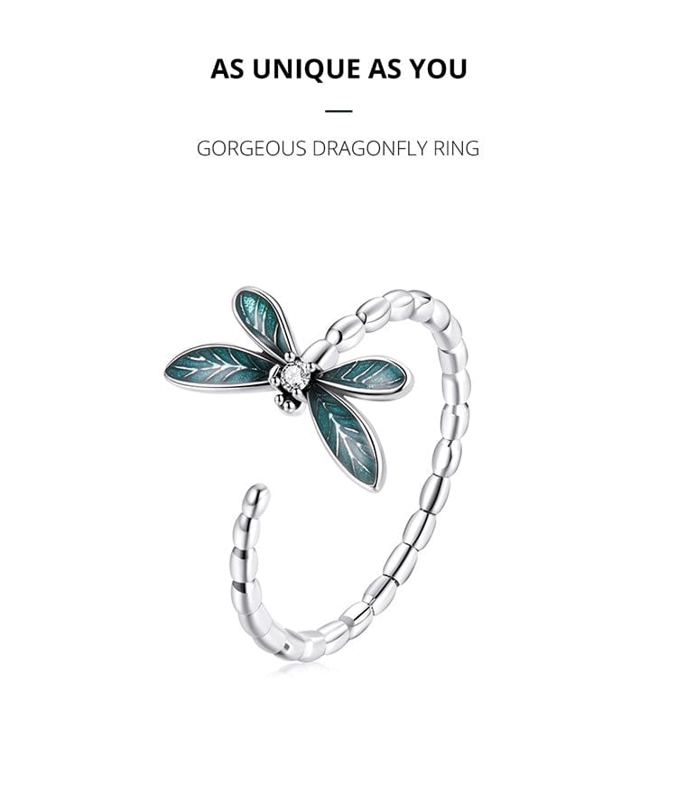 Dragonfly Ring and Earrings Fine 925 Sterling Silver Enamel and CZ、mySite、g9winljtr