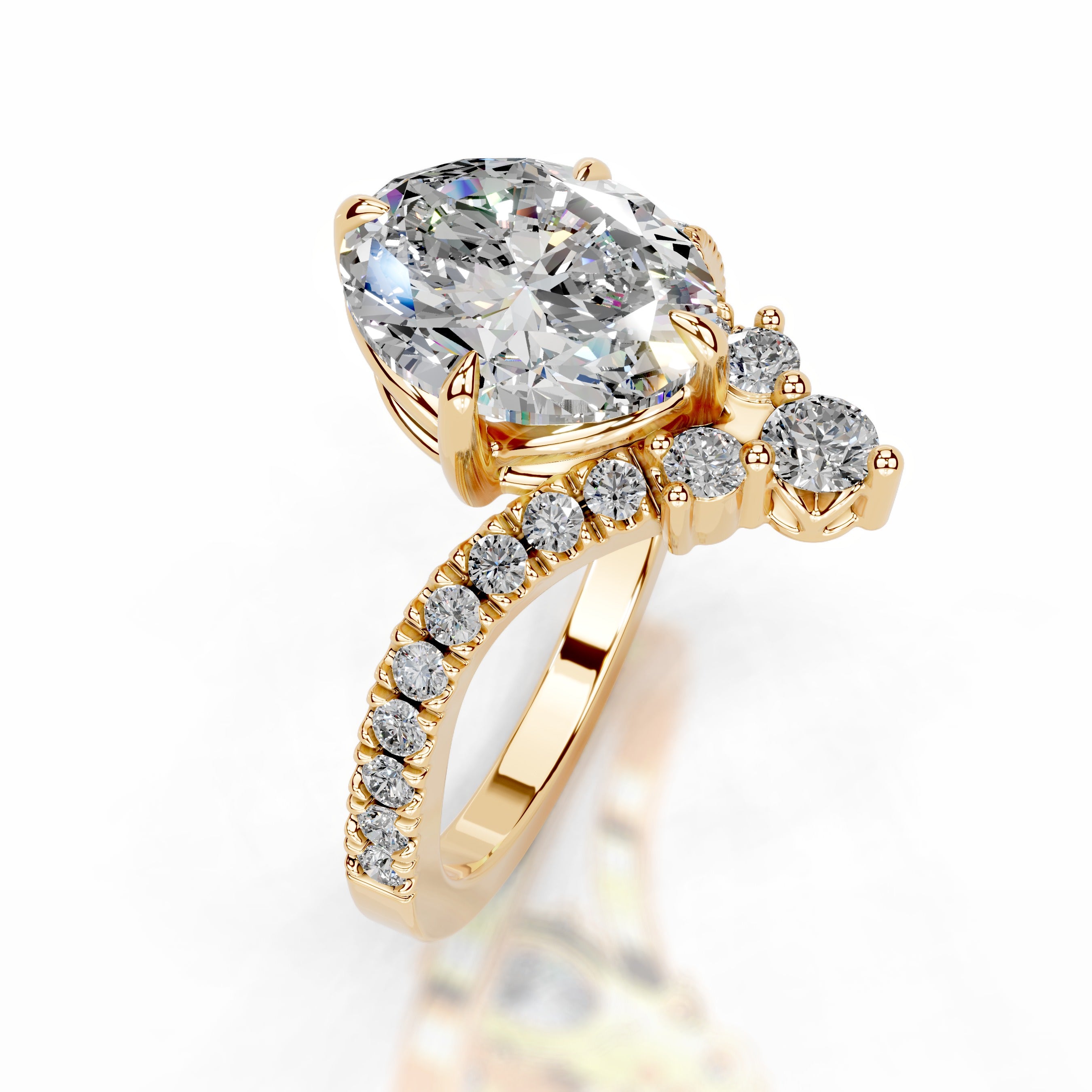 Thea Moissanite & Diamond Ring - 18K Yellow Gold、mySite、hinf8tx79