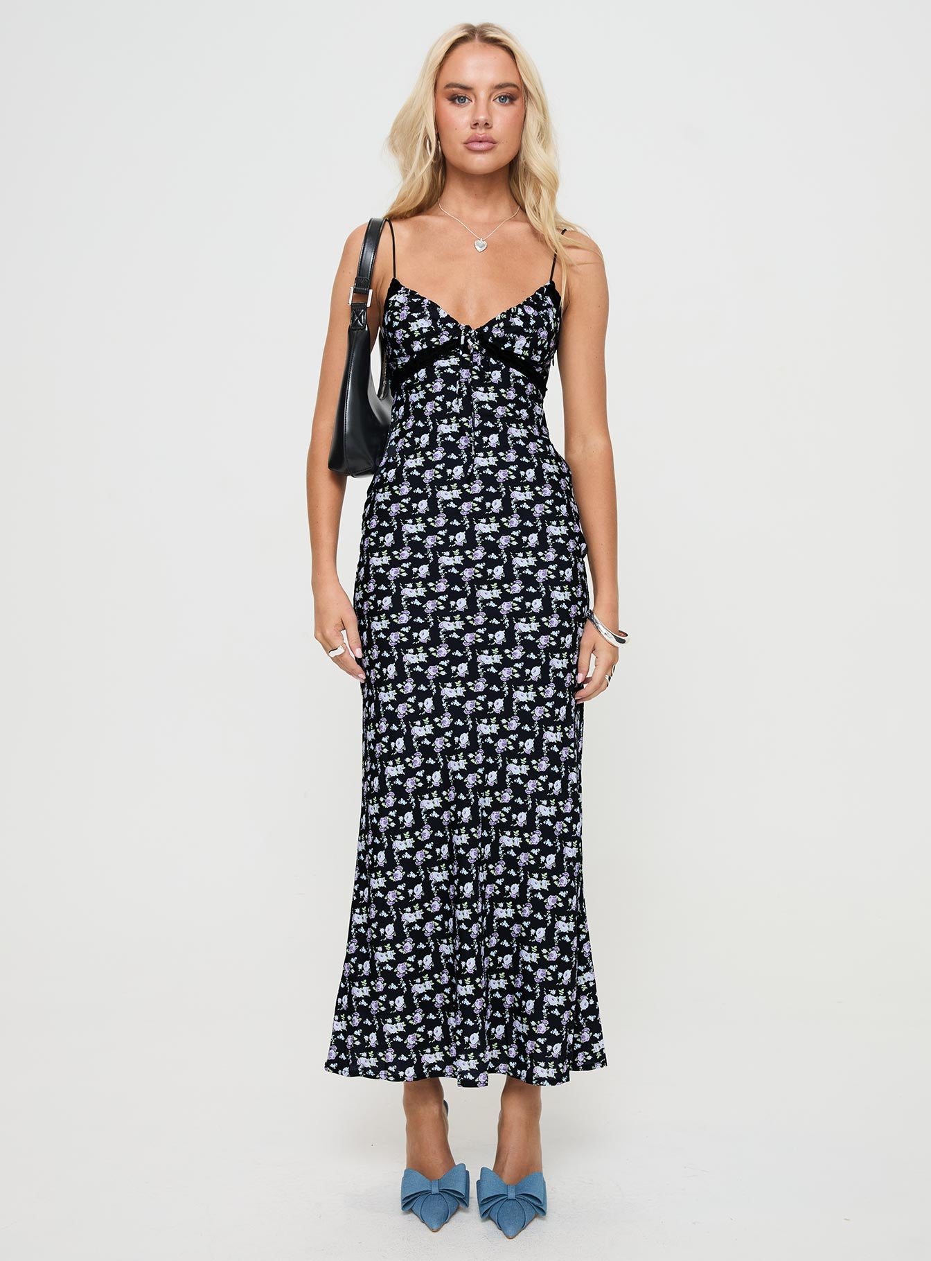Emily Maxi Dress Black / Floral、mySite、solidvoid