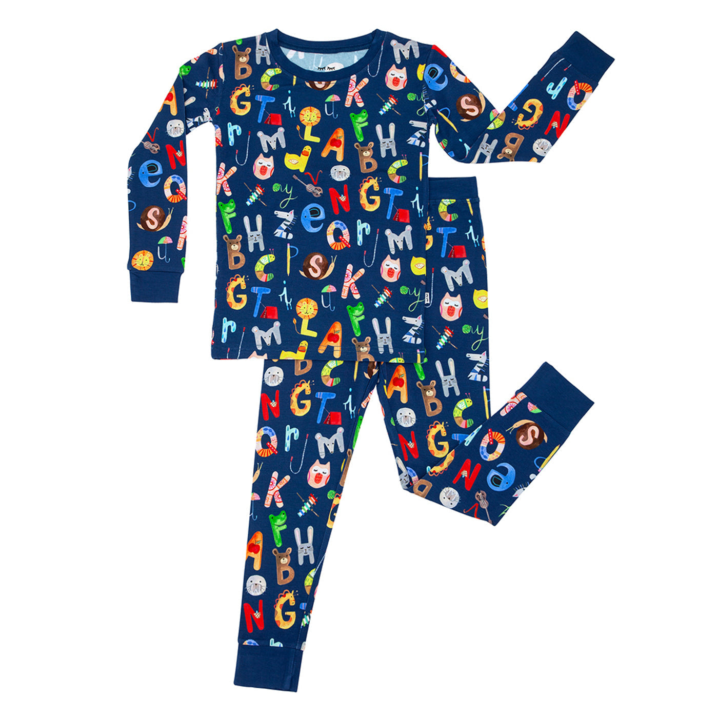  Navy Alphabet Friends Two-Piece Pajama Set、mySite、layawaytickets