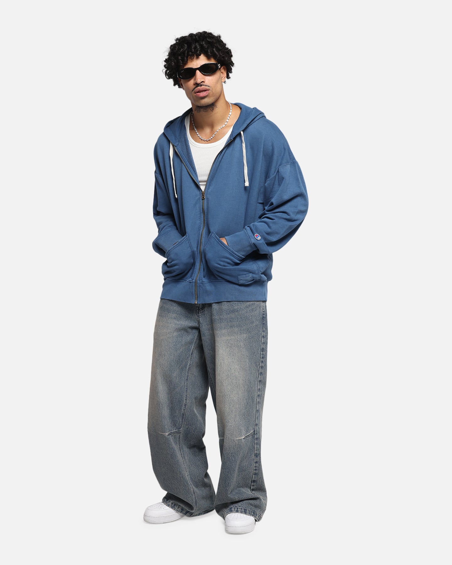 Champion Time Capsule Full Zip-Through Hoodie Teal、mySite、zt4zffjzw