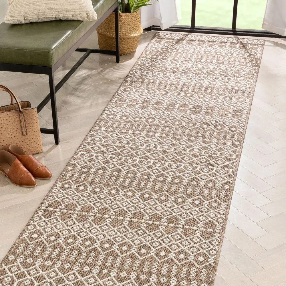 Nord Moroccan Tribal Indoor Outdoor Taupe Flatweave Rug、mySite、gigharbornorthrealestate