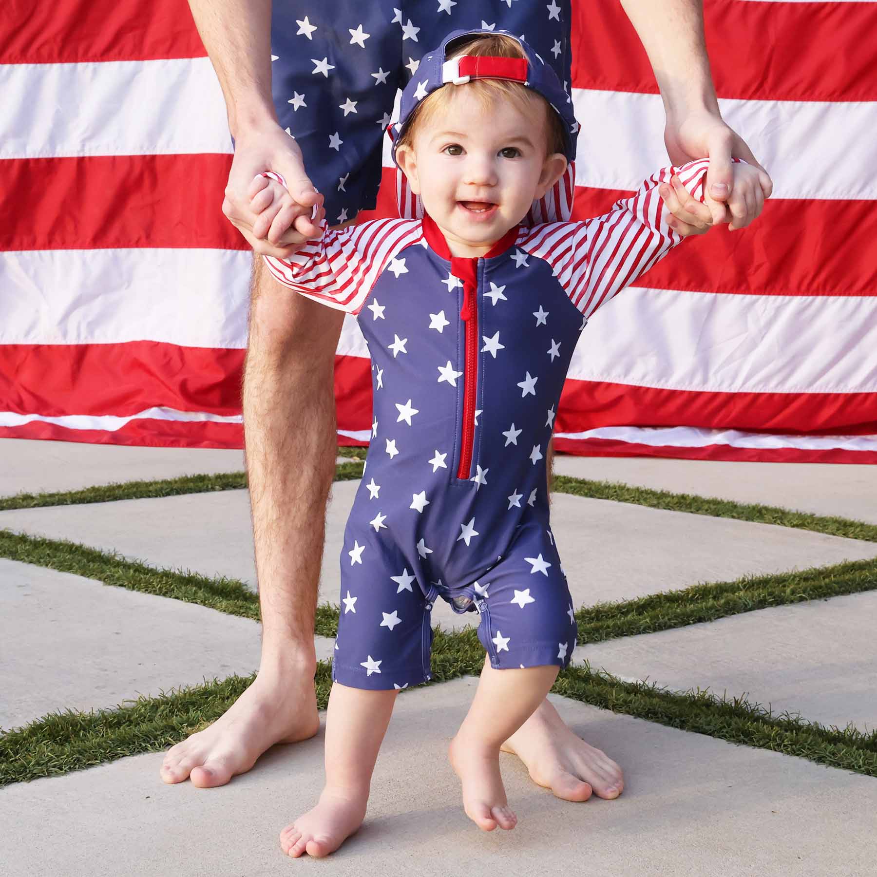  Long Sleeve Rash Guard Swim Romper Shortie | Star-Spangled Summer、mySite、layawaytickets