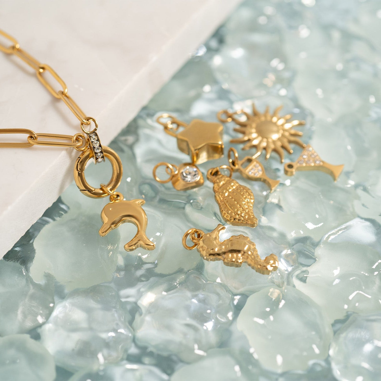 18K Gold PVD Stainless Steel Vacation Charm Set / BND0056、mySite、dreamappss