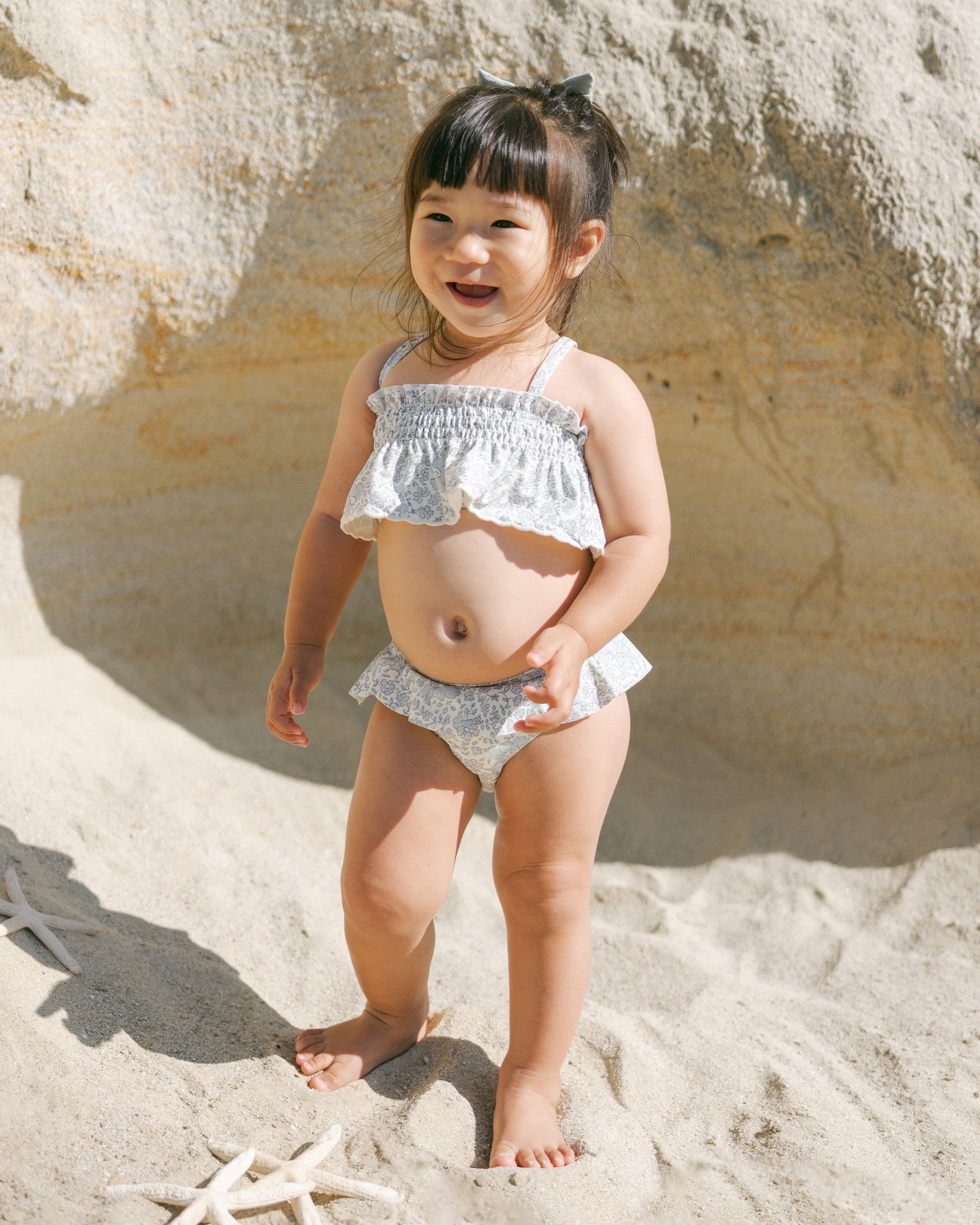  Smocked Ruffle Bikini || Blue Blossom、mySite、layawaytickets