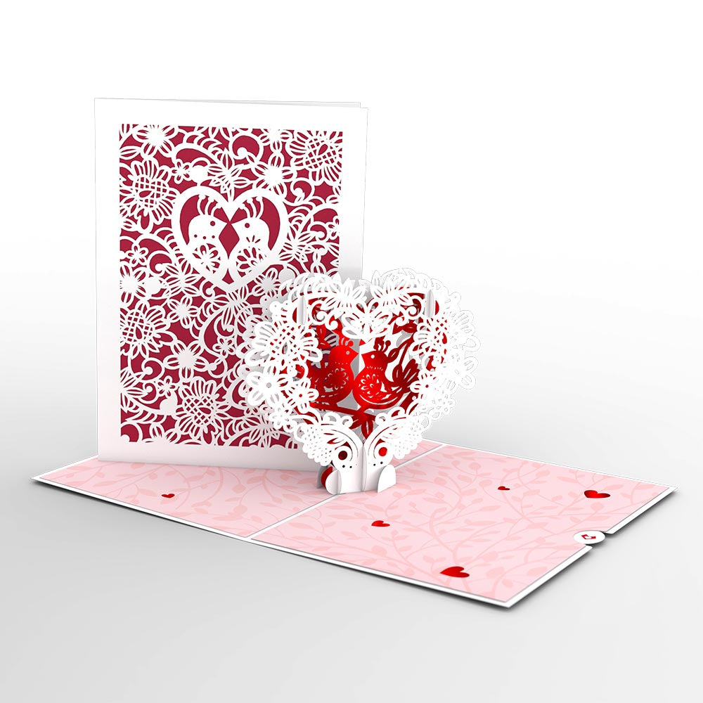 Vintage Love Birds Valentine's Day Pop-Up Card、mySite、solidvoid